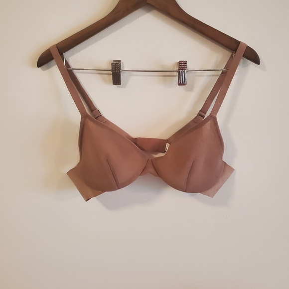 SPANX lightweight form fitting comfort bra size large brown sheer wired - Picture 1 of 9